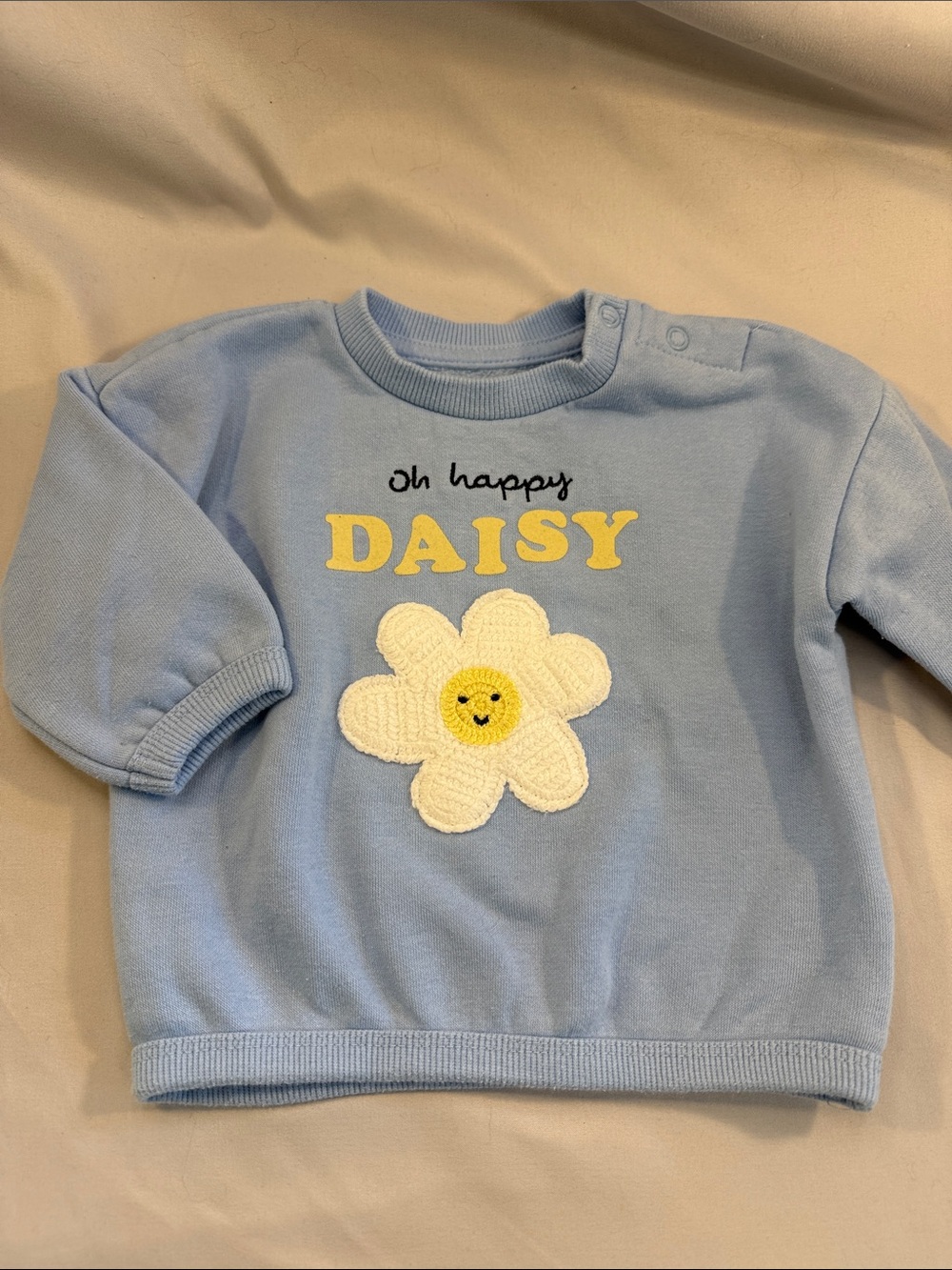 Primark Light Blue Sweatshirt with Daisy Applique